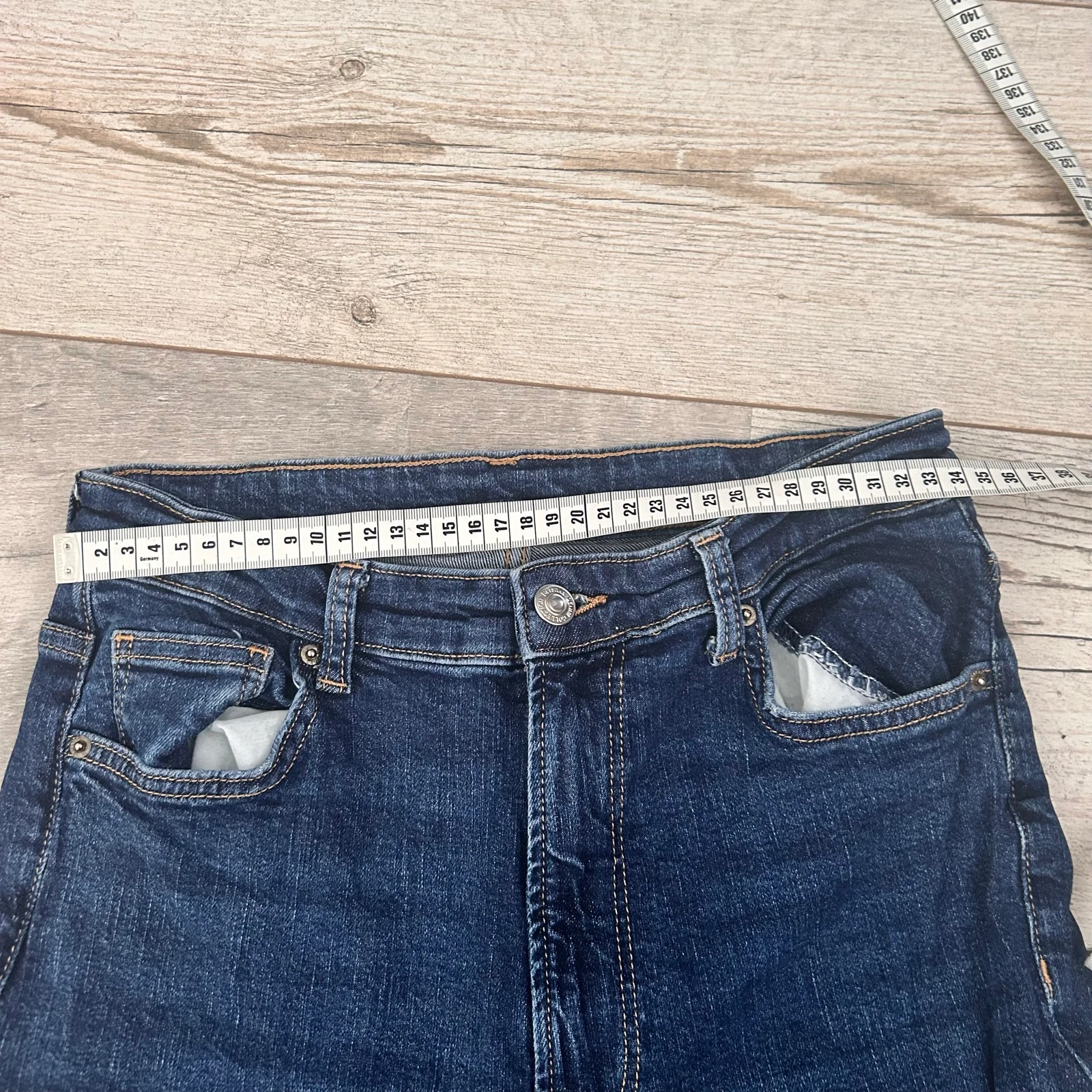Bershka Jeans Acampanados Azul Escuro Cintura Alta – Tamanho S 36 – photo 6